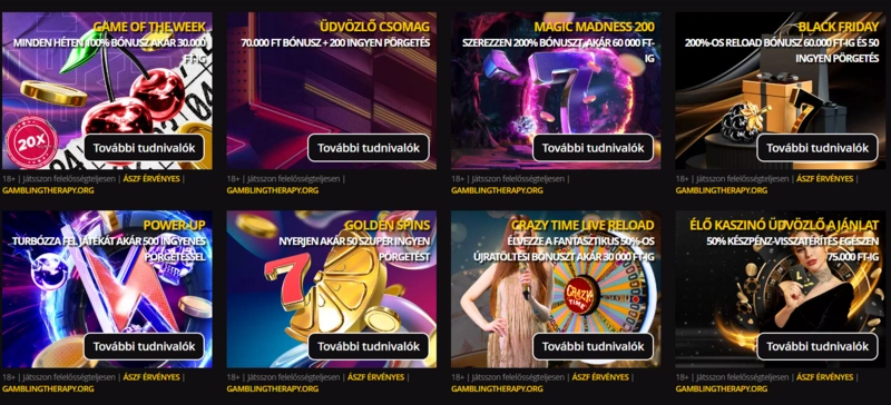 LVBet Casino különböző bónuszok